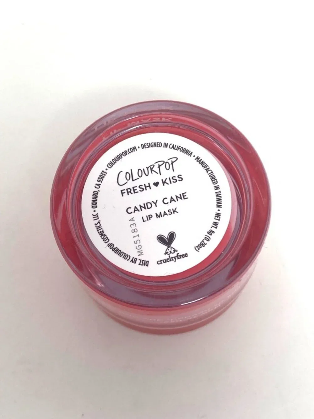 ColourPop Fresh Kiss Lip Mask - Candy Cane - 0.28oz Hydrating Holiday Flavor